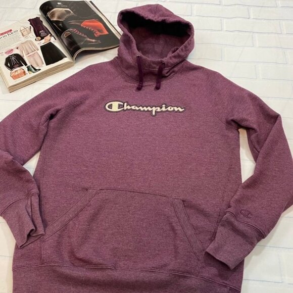 Champion Women's Hoodie Sweater Pullover Purple‎ - Picture 2 of 10